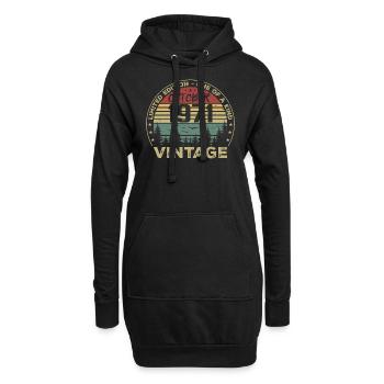 Anniversaire Millésime Fabriqué en Octobre 1971 - Sweat-shirt à capuche long Femme - noir - Devant