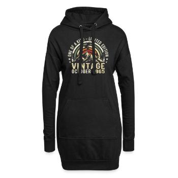 Jubiläum octobre 1965 - geboren im Oktober 1965 - Hoodie-Kleid - Schwarz - Vorne