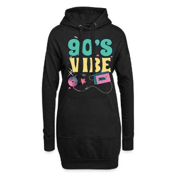 90er Jahre 90s Retro Geschenk - Hoodie-Kleid - Schwarz - Vorne