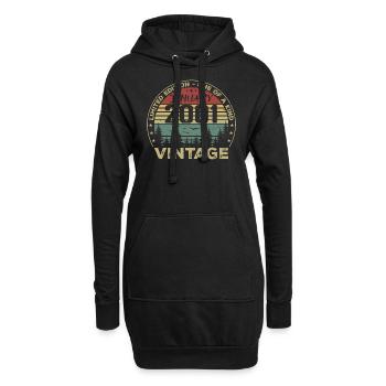 Jahrgang Januar 2001 Geburtstag Januar 2001 - Hoodie-Kleid - Schwarz - Vorne