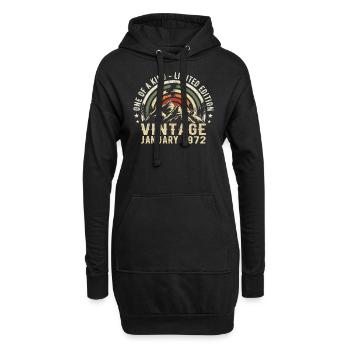 Januar 1972 Geburtstagsgeschenk - Original 53 Jahre - Hoodie-Kleid - Schwarz - Vorne