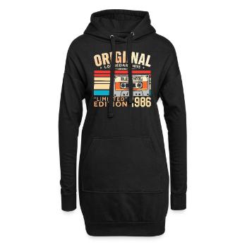 Original 1986, Legendär seit 1986 Jahrgang 1986 - Hoodie-Kleid - Schwarz - Vorne