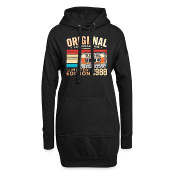 Original 1988, Legendär seit 1988 Jahrgang 1988 - Hoodie-Kleid - Schwarz - Vorne