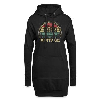 Rétro Février 1969 Cadeau Vintage Février 1969 - Sweat-shirt à capuche long Femme - noir - Devant