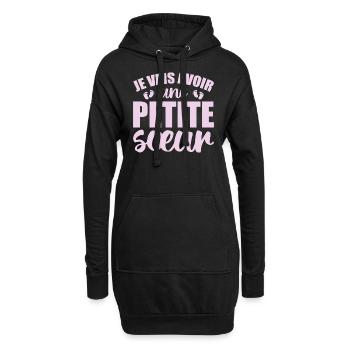 Je vais avoir une petite sœur - Sweat-shirt à capuche long Femme - noir - Devant