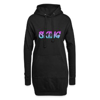 Skiing - Hoodie-Kleid - Schwarz - Vorne