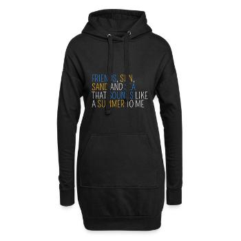 Amis, soleil, sable et mer, c’est l’été - Sweat-shirt à capuche long Femme - noir - Devant