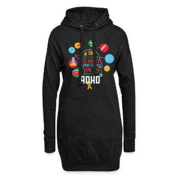 ADHD Geschenk ADHS Aufmerksamkeitsdefizit - Hoodie-Kleid - Schwarz - Vorne