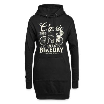 Fahrrad Jahr 1974 Radfahrer 50 Jahre Jubiläum - Hoodie-Kleid - Schwarz - Vorne