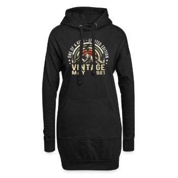 Jahrgang Mai 1981 Geburtstag Mai 1981 - Hoodie-Kleid - Schwarz - Vorne