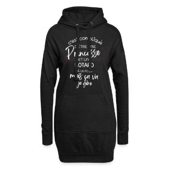 C'est compliqué d'être une Princesse et une motard - Sweat-shirt à capuche long Femme - noir - Devant