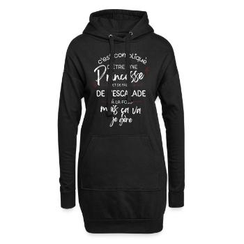 C'ompliqué d'être Princesse et faire de L'escalade - Sweat-shirt à capuche long Femme - noir - Devant