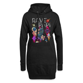 Discothèque rave - Sweat-shirt à capuche long Femme - noir - Devant