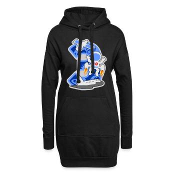 Astronaut 3. Geburtstagsparty Nummer 3 - 3 Jahre - Hoodie-Kleid - Schwarz - Vorne