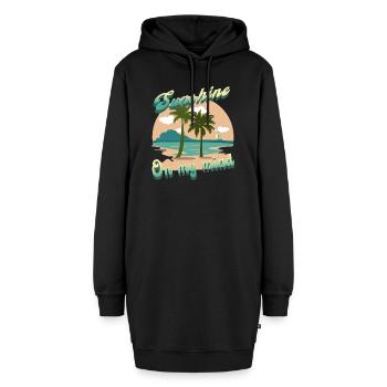 Träumen von der Sonne - Hoodie-Kleid - Schwarz - Vorne - AI Model Female 172 light (172cm)