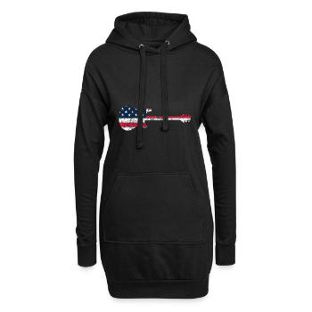 GUITARE AVEC AMERICAN FLAG GUITARS - Sweat-shirt à capuche long Femme - noir - Devant