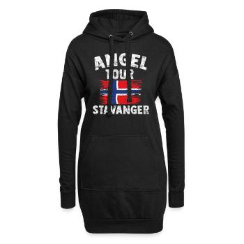 STAVANGER - Angel Tour Norwegen Personalisierbar - Hoodie-Kleid - Schwarz - Vorne