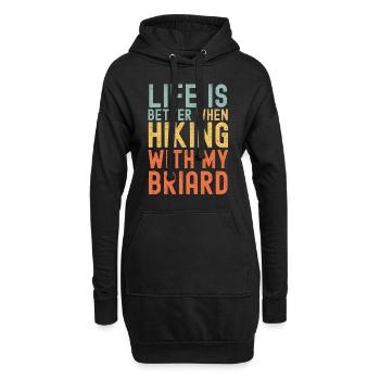Briard Wanderhund retro - Hoodie-Kleid - Schwarz - Vorne