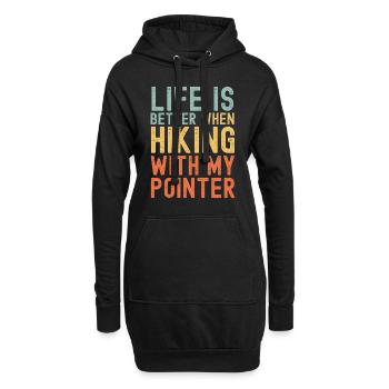 Pointer Wanderhund retro - Hoodie-Kleid - Schwarz - Vorne