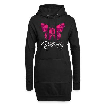 Papillon Géométrique - Sweat-shirt à capuche long Femme - noir - Devant