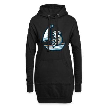 Summer sailing with sloth on dinghy - Hoodie Dress - black - Front
