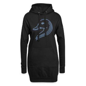Tête de silhouette de cygne de canard minimaliste - Sweat-shirt à capuche long Femme - noir - Devant