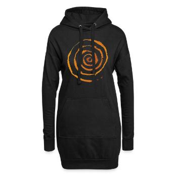 Spirale - Hoodie-Kleid - Schwarz - Vorne