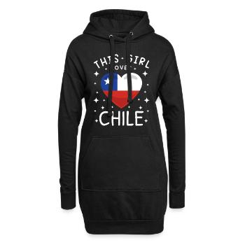 Chile Flagge Südamerika Chilenische Fahne Vintage - Hoodie-Kleid - Schwarz - Vorne