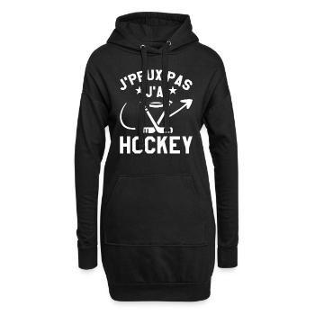 Ich kann nicht Eishockey - Hoodie-Kleid - Schwarz - Vorne