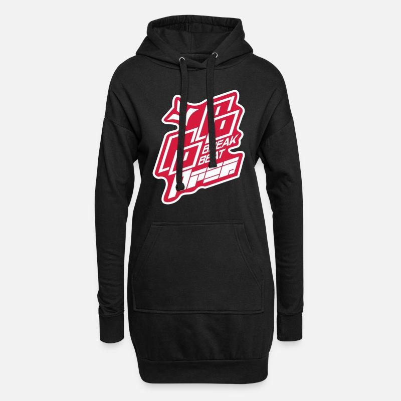 breakbeat area - Hoodie-Kleid - Schwarz