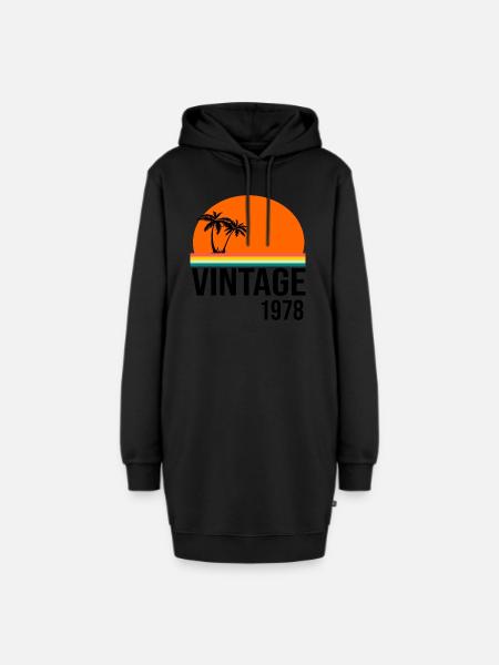 Jahrgang 1978 - Hoodie-Kleid - Schwarz