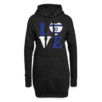 Liebe Israel - Hoodie-Kleid - Schwarz - Vorne