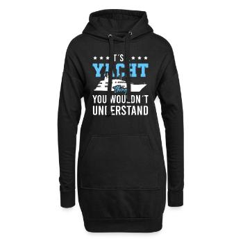 Yacht Segelschiff Vintage Sailing Sprüche - Hoodie-Kleid - Schwarz - Vorne