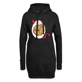 Gefüllte Eier Deviled Eggs - Hoodie-Kleid - Schwarz - Vorne