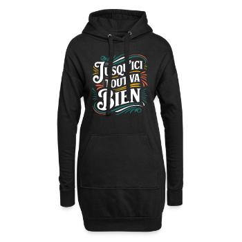 Jusqu'ici tout va bien - Sweat-shirt à capuche long Femme - noir - Devant