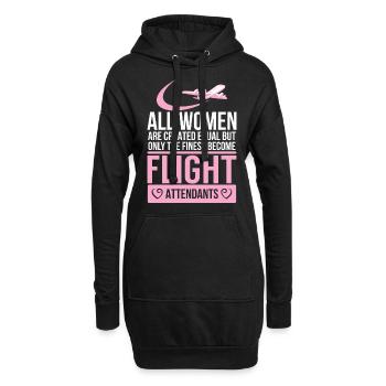 Flight attendant - Flugbegleiterin - Stewardess - - Hoodie-Kleid - Schwarz - Vorne
