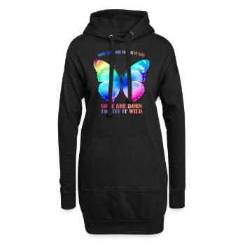 Butterfly Rainbow - Graphique Rainbow Butterfly - Sweat-shirt à capuche long Femme - noir - Devant