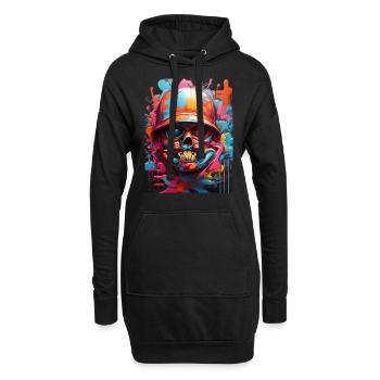 Graffiti-Stil3 - Hoodie-Kleid - Schwarz - Vorne