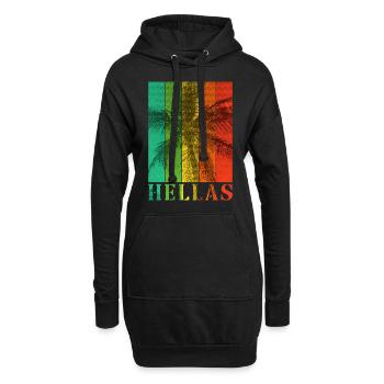 Grèce Hellas Été Palmiers Plage Mer - Sweat-shirt à capuche long Femme - noir - Devant
