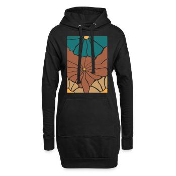 Boho Flora Blumen - Hoodie-Kleid - Schwarz - Vorne