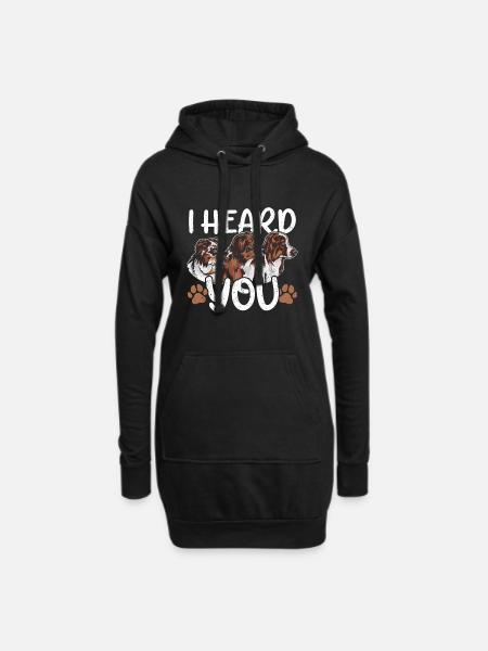 Chien de berger australien - Sweat-shirt à capuche long Femme - noir