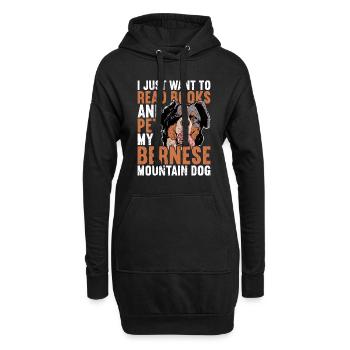 Berner Sennenhund - Hoodie-Kleid - Schwarz - Vorne