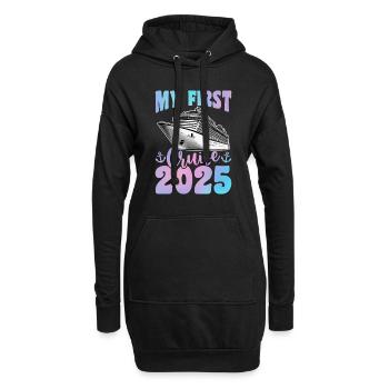 Kreuzfahrt Urlaub 2025 Familienkreuzfahrt - Hoodie-Kleid - Schwarz - Vorne