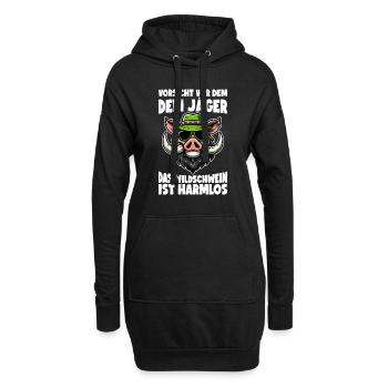 Jäger Jagd Jagdschein Jägerin Jagdbekleidung - Hoodie-Kleid - Schwarz - Vorne