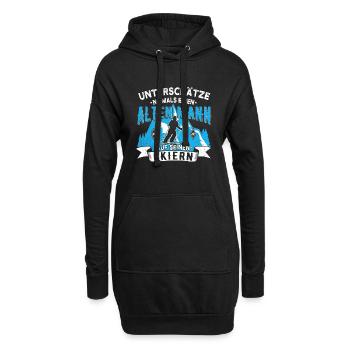 Unterschätze niemals einen alten Mann auf Skiern - Hoodie-Kleid - Schwarz - Vorne