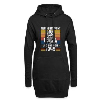 Faultier Geburtstag 1945 Geboren Jahrgang 1945 - Hoodie-Kleid - Schwarz - Vorne