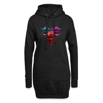 Highland Cow Breeder Scottish Cattle Hairy Cow - Hoodie-Kleid - Schwarz - Vorne