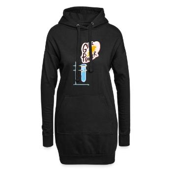 Étudiante en technologie scientifique en STIM, - Sweat-shirt à capuche long Femme - noir - Devant