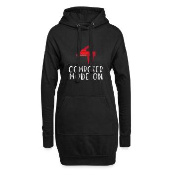 Sync Licensing Music Baby Grand Piano - Hoodie-Kleid - Schwarz - Vorne