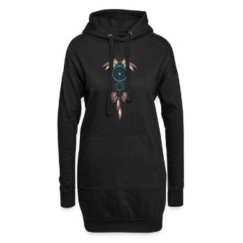 Native American Indian Abenaki - Hoodie-Kleid - Schwarz - Vorne